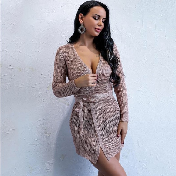 NEW! Rose Gold Mesh Dress / Beach Cover-up - Picture 2 of 7